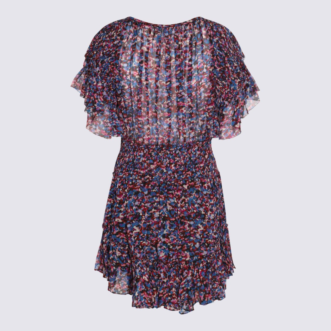 Isabel Marant Étoile Mini Dress With Ruffled Hem And Flutter Sleeves