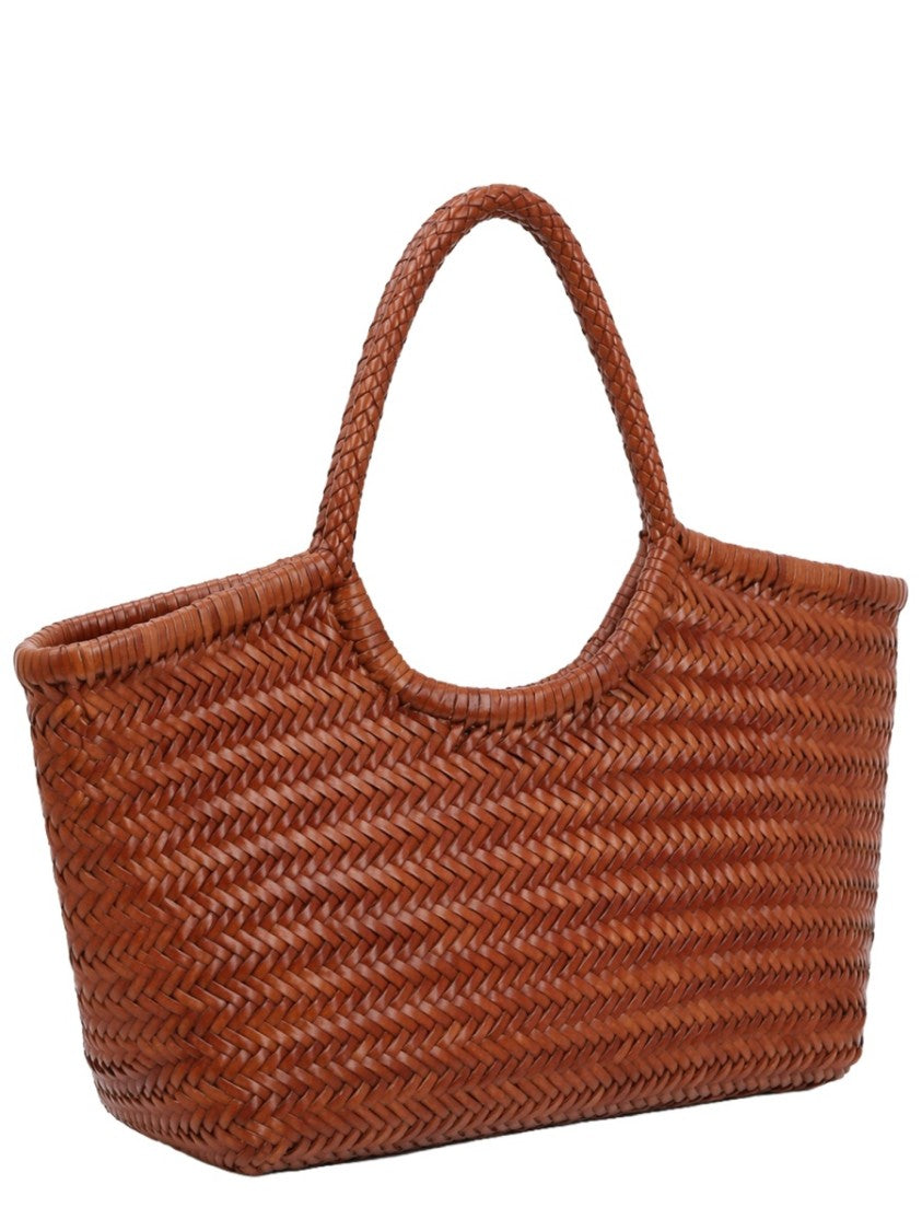 Dragon Diffusion Nantucket Large Woven Herringbone Leather Tote Bag