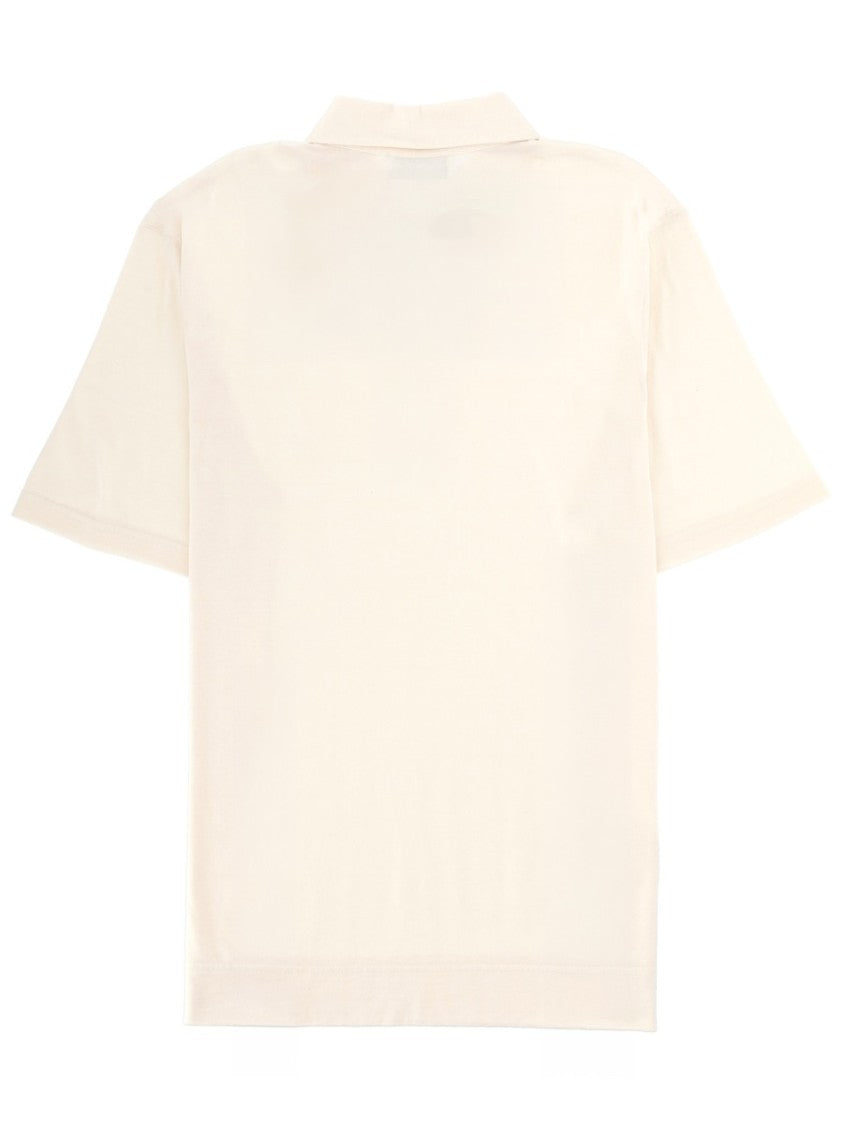 Lardini Textured Cotton Silk Three-Button Polo Shirt