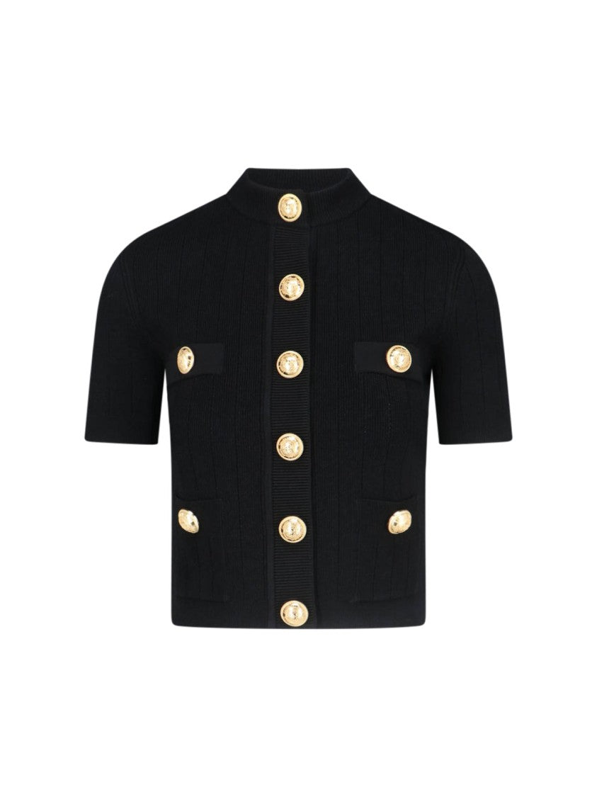 Balmain Decorative Button Cardigan – Black