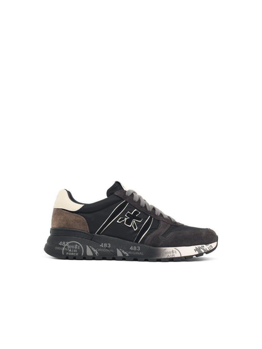 Premiata Black Ergonomic Sole Suede Accents Sneakers