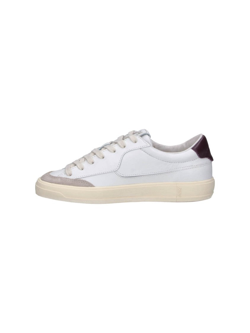 Autry White Windscape Low Leather Suede Accent Sneakers