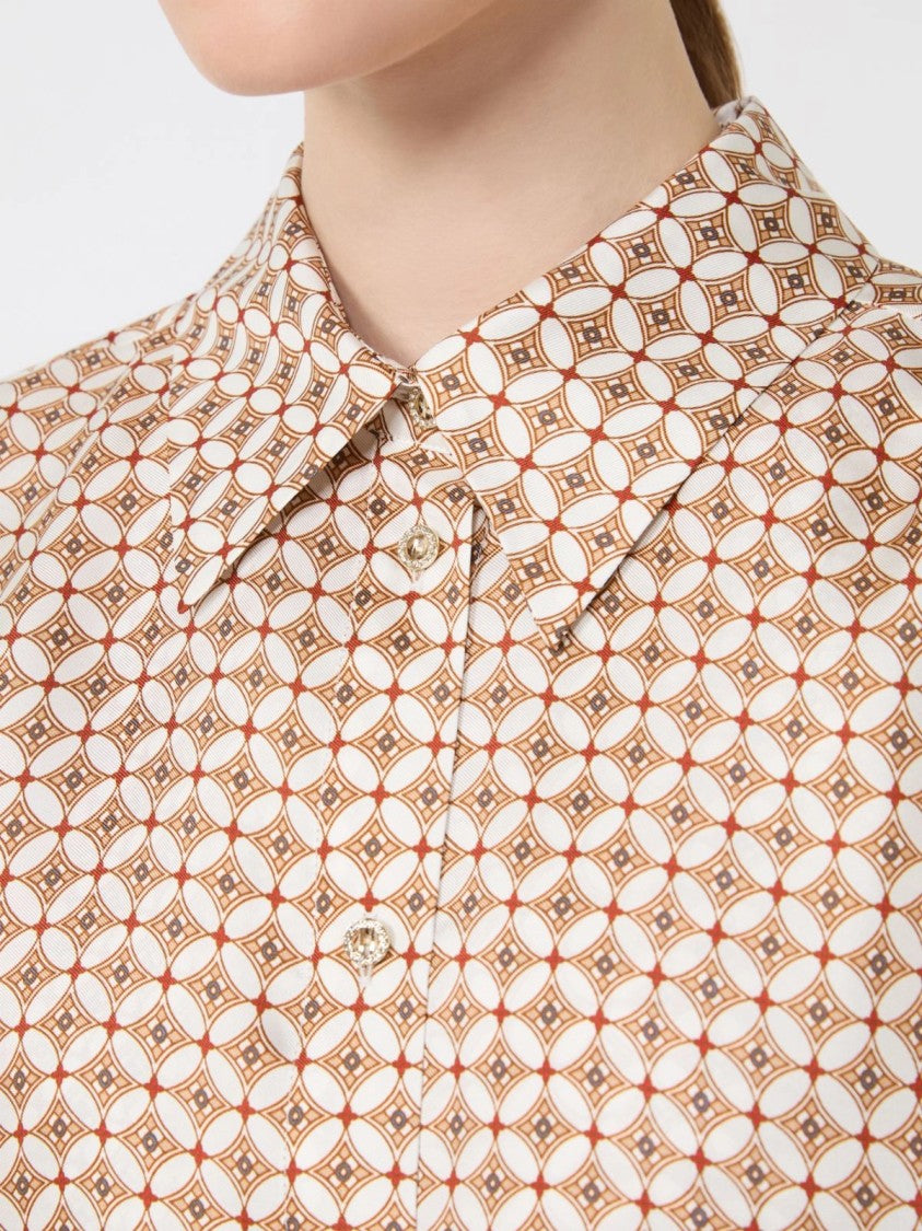 Max Mara Geometric Pattern Top With Structured Collar