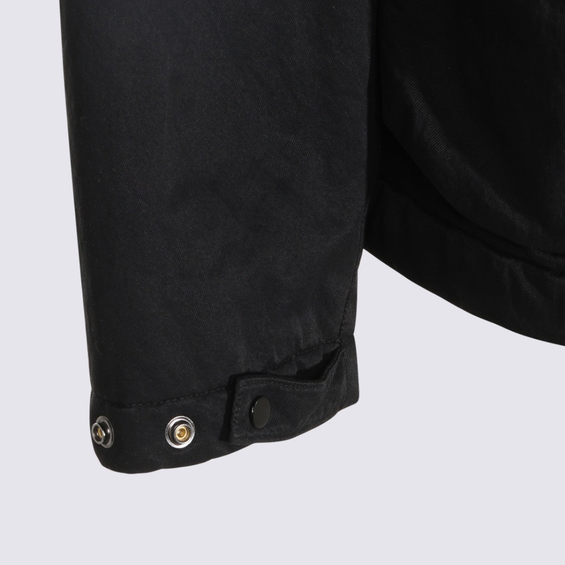 C.P. Company Solid Black High Collar Jacket With Concealed Zip Closure