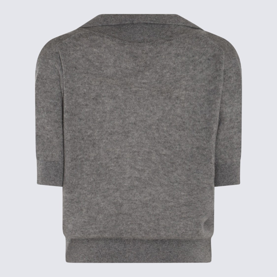 Khaite Warm Grey Cashmere Polo Shirt