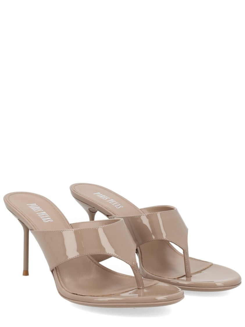 Paris Texas Lidia Glossy Calf Leather Thong Sandals