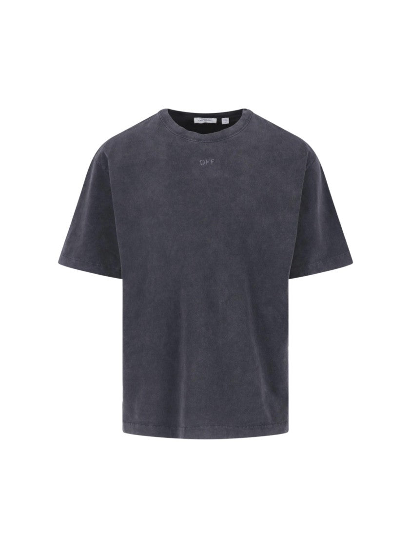 Off-White Black Cotton Swimming Face Graphic T-Shirt