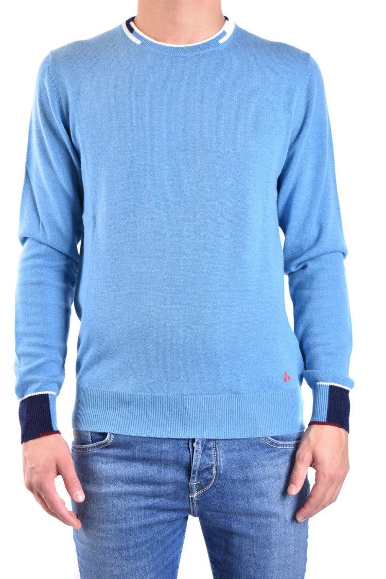 Peuterey Blue Soft Wool Blend Knit Sweater