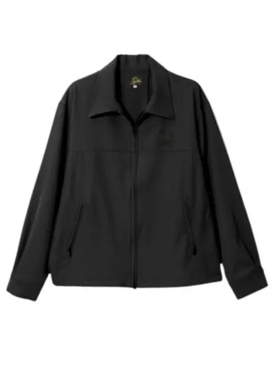 Needles Black Zip-Up Jacket With Classic Collar And Subtle Logo Detail