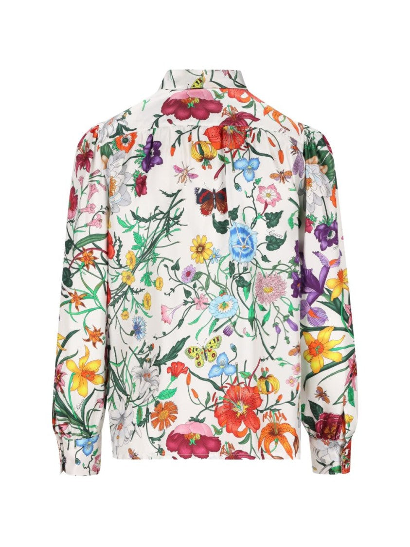 Gucci Botanical Print Silk Shirt