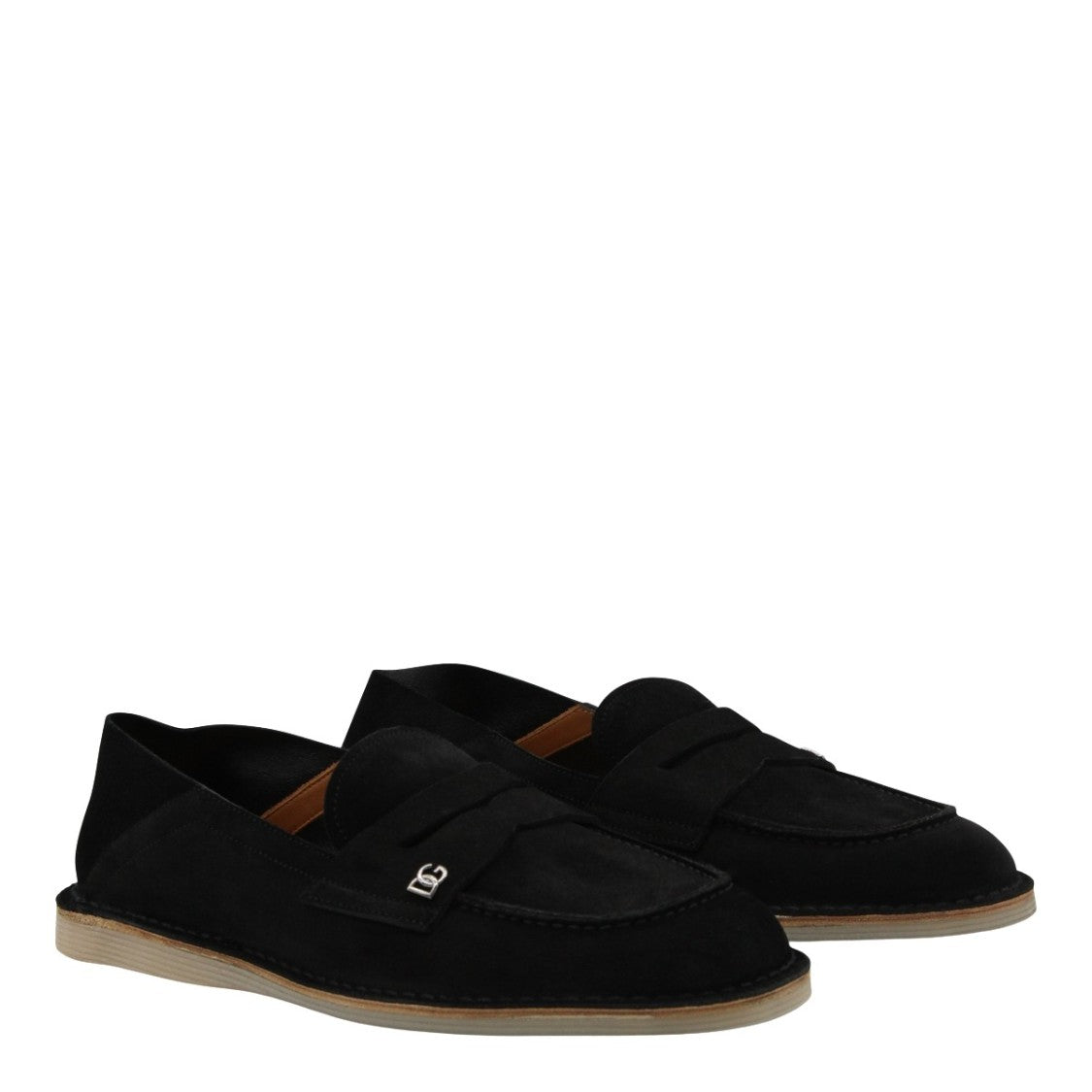 Dolce & Gabbana Elegant Black Suede Loafers