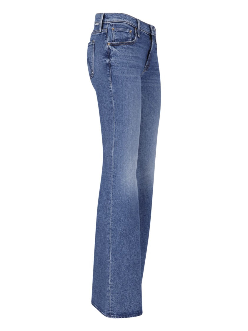 Mother Flared Denim Jeans With Low-Rise Waist And Retro Silhouette