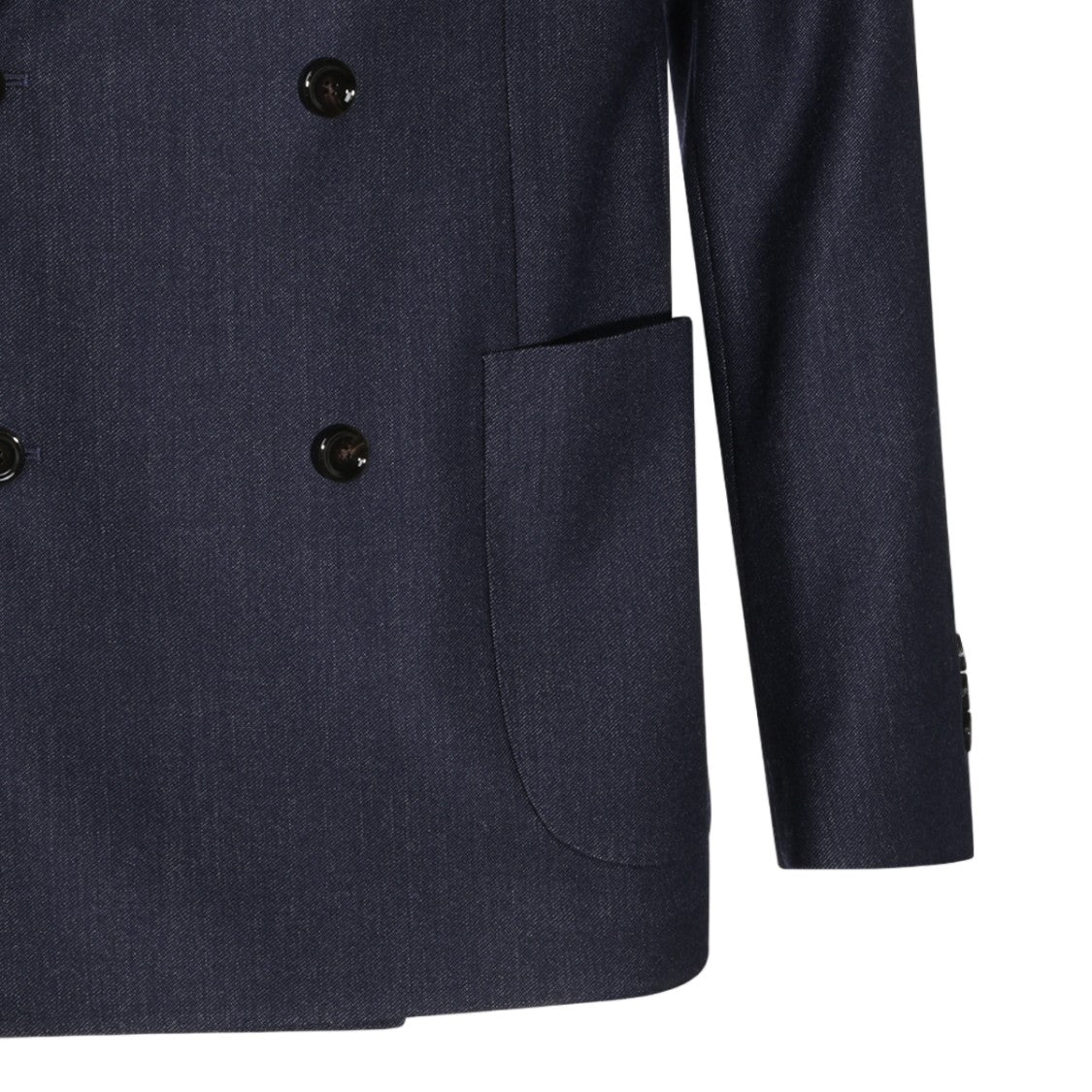 Lardini Navy Peak Lapels Double-Breasted Blazer