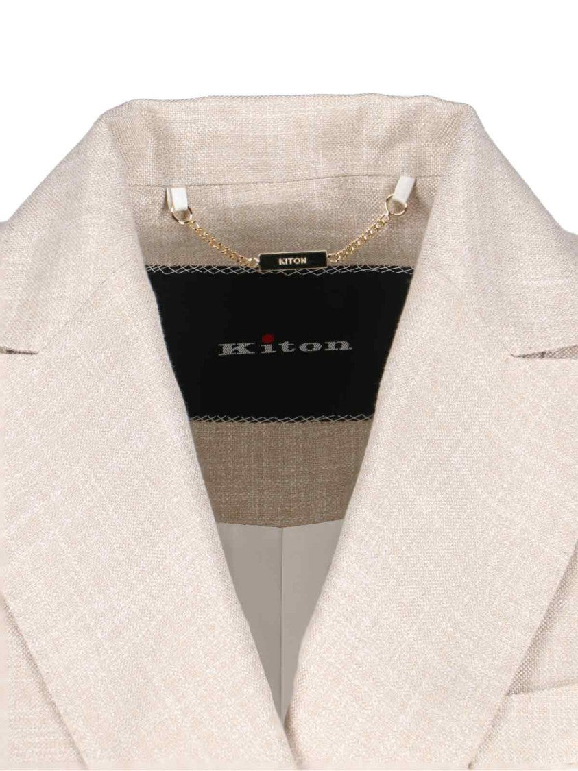Kiton Double-Breasted Blazer - Beige