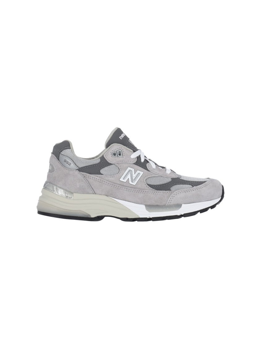 New Balance Grey Made In Usa 992 Suede Mesh Sneakers