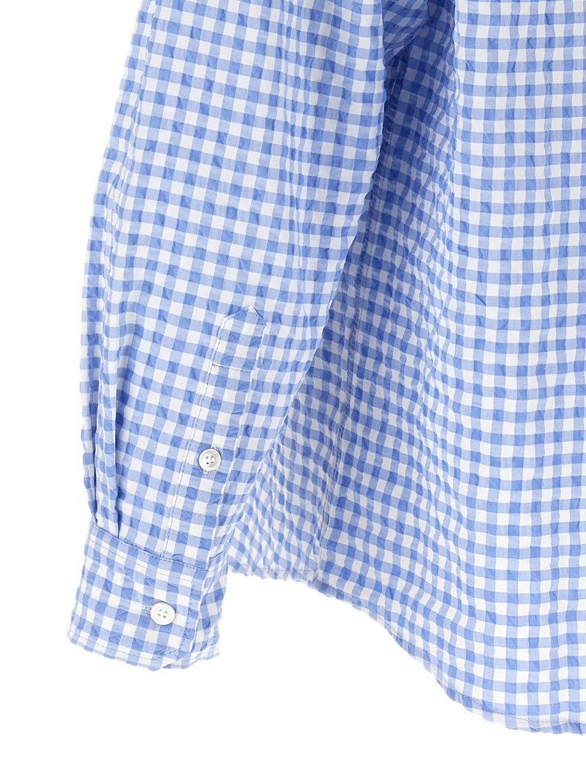 Marni Vichy Print Cotton Blend Shirt With Logo Embroidery