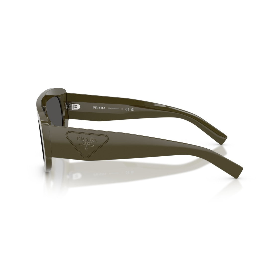 Prada Oversized Rectangular Frame Sunglasses With Triangular Logo Detail