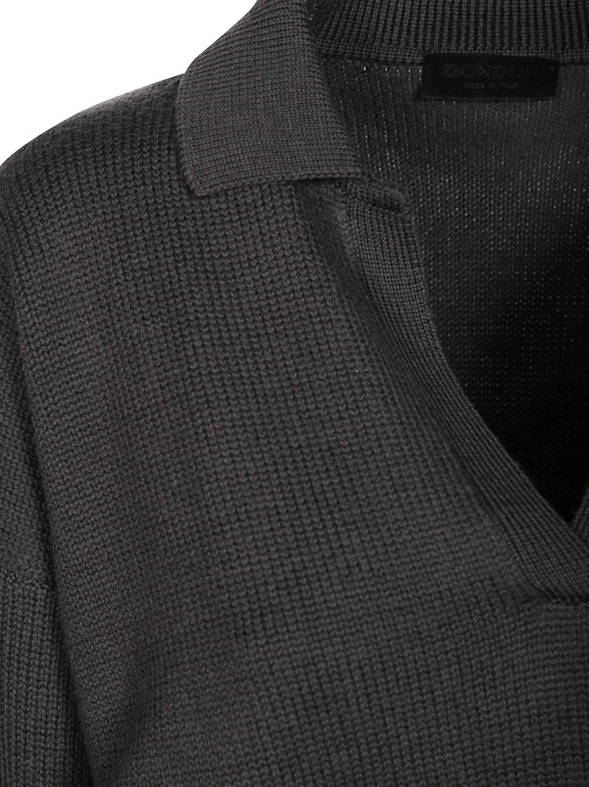 Dondup Textured Knit Wool Polo Shirt