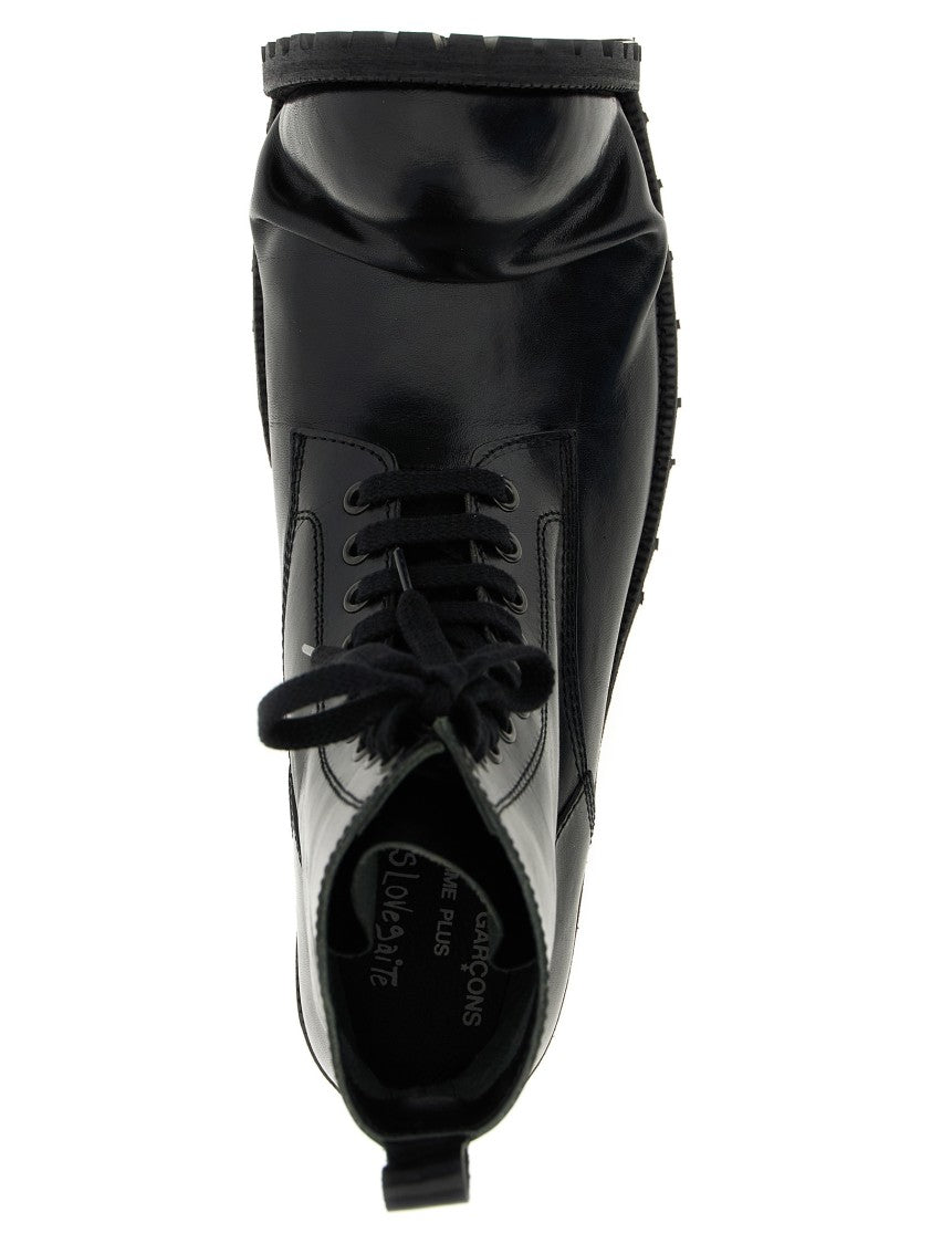 Comme Des Garçons Combat Boots With Folded Detail And Vibram® Sole