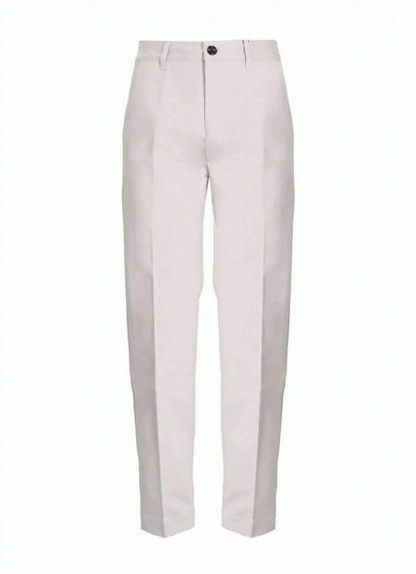 Ami Paris Straight Tailored Pants With Mid-Rise Waist And Pressed Creases
