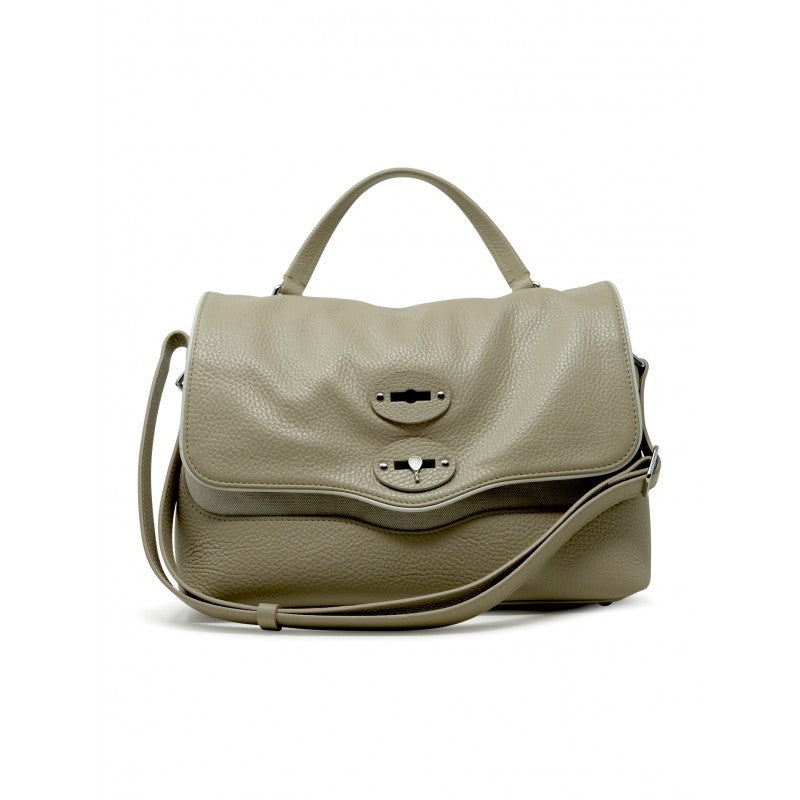 Zanellato Dirty Beige Postina Raquet Club S Leather Handbag