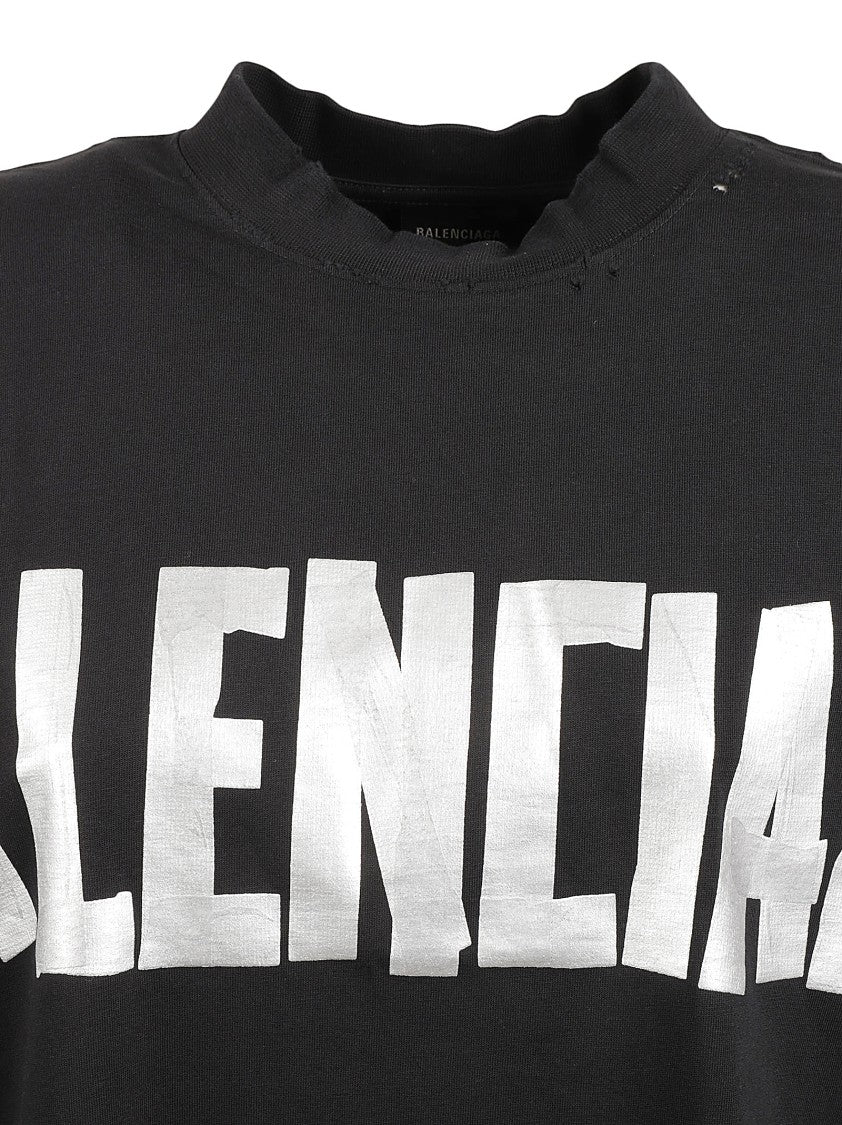 Balenciaga Oversized Black Dress With Graphic Design