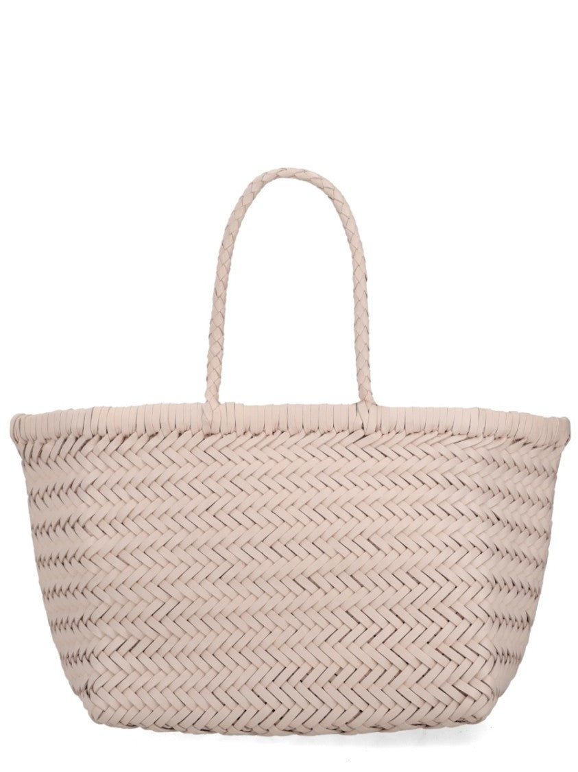 Dragon Diffusion Triple Jump Small Woven Basket-Like Leather Tote Bag