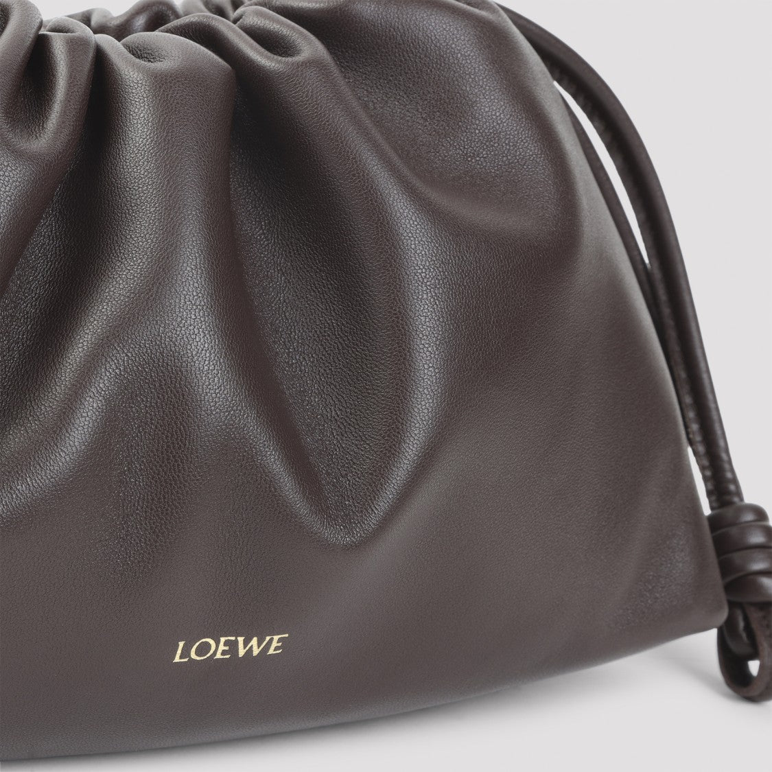Loewe Soft Slouchy Leather Shoulder Bag With Drawstring Closure