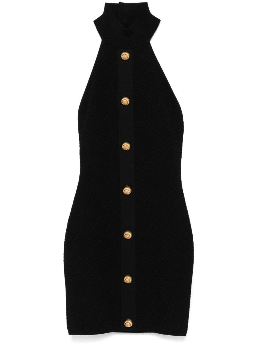 Balmain Black Fitted Mini Dress