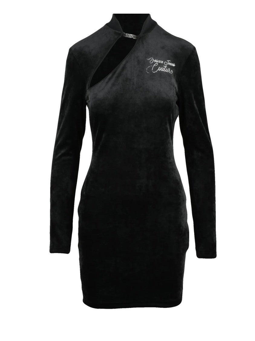 Versace Jeans Couture Mini Dress With Long Sleeves And Back Zip Closure