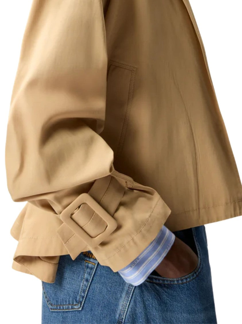 Pinko Double-Breasted Belted Cotton Trench Coat