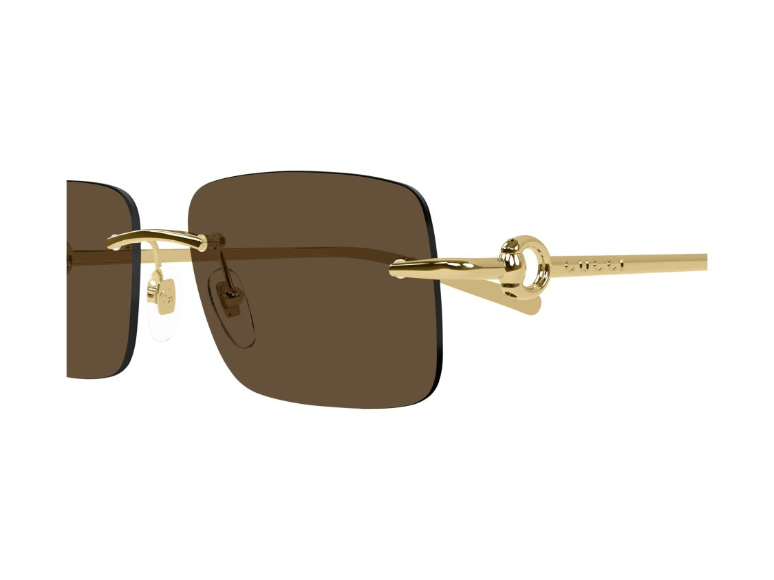 Gucci Gold Gg1703s Rimless Square Sunglasses