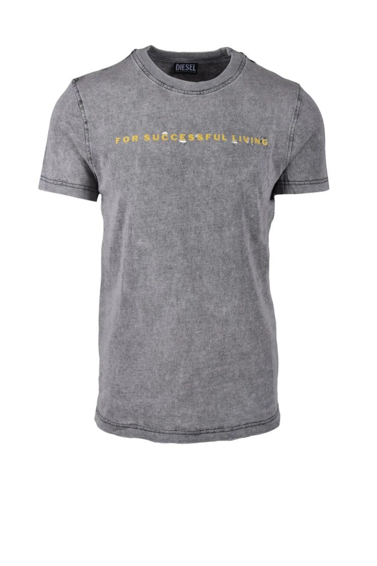 Diesel Grey Washed Cotton T-Shirt