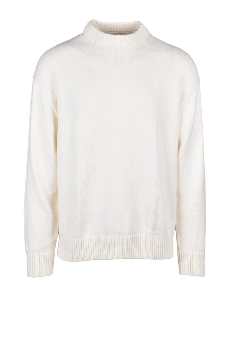 Calvin Klein Jeans White Crewneck Cotton-Wool Sweater