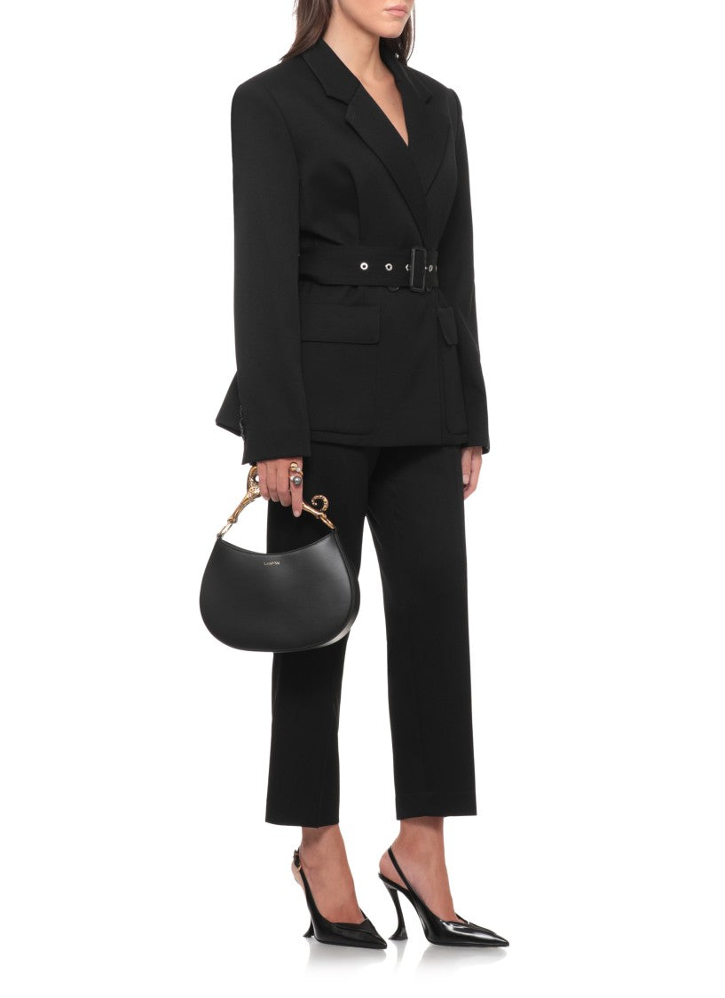 Lanvin Tailored Black Wool Trousers With Hidden Closure