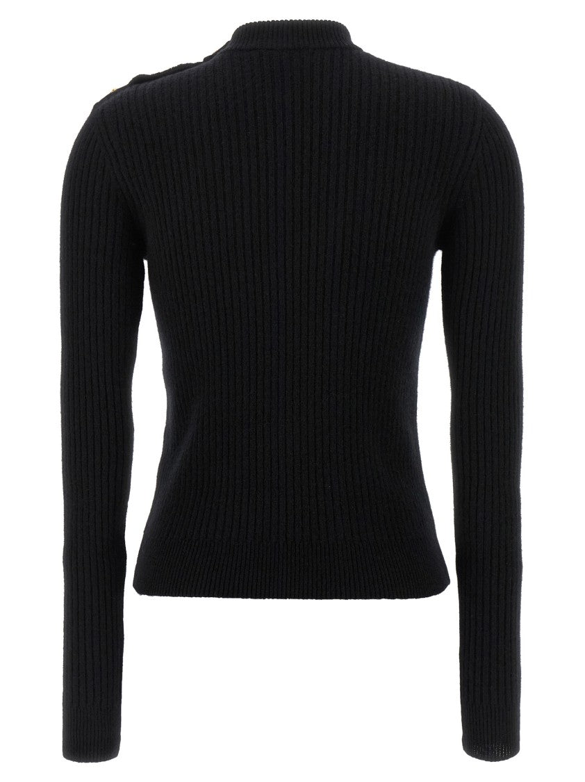 Balmain Textured Ribbed Cashmere Virgin Wool Sweater
