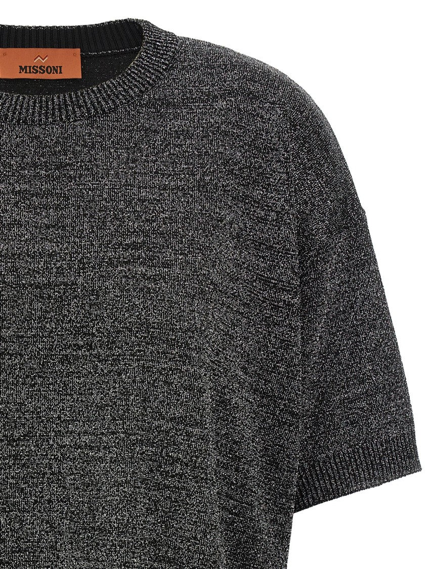 Missoni Oversized Lurex Knit T-Shirt With Crew Neck