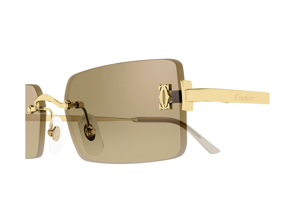 Cartier Brown Ct0672s Rimless Metal Sunglasses