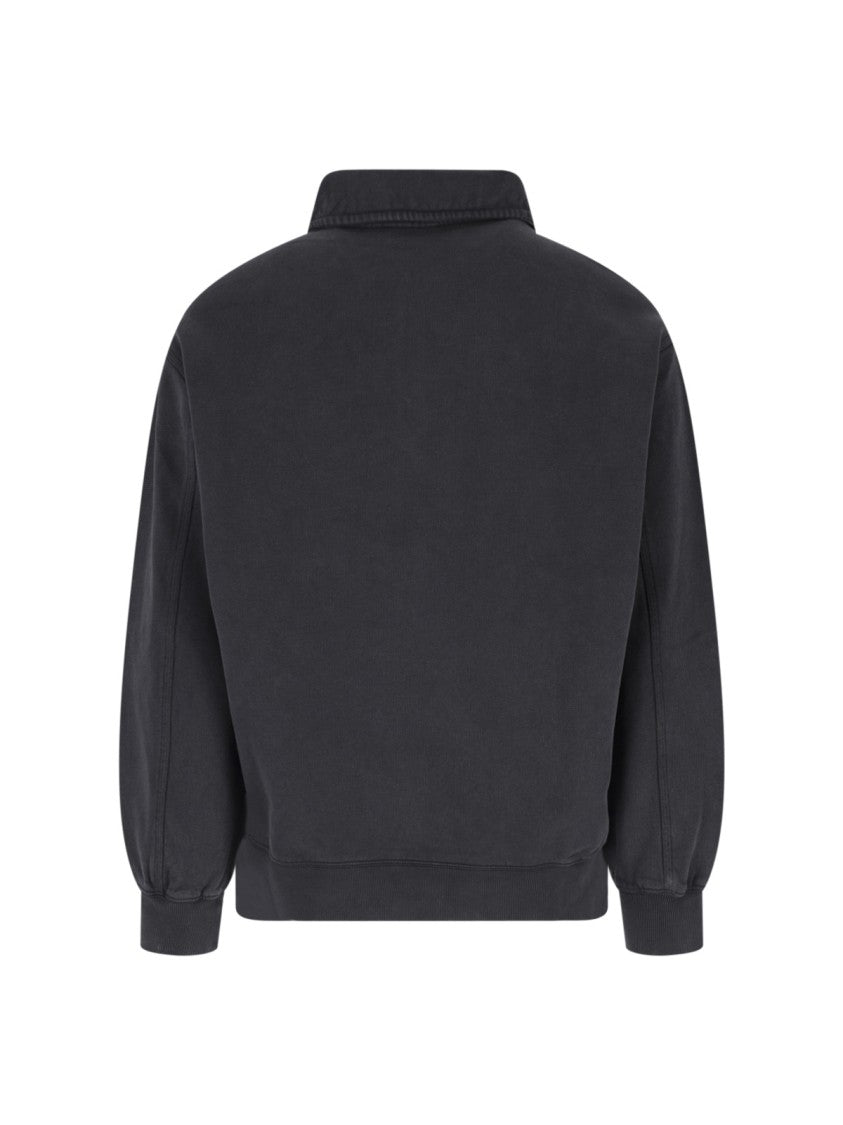 Carhartt Wip Black Detroit Worn Zip-Up Sweatshirt
