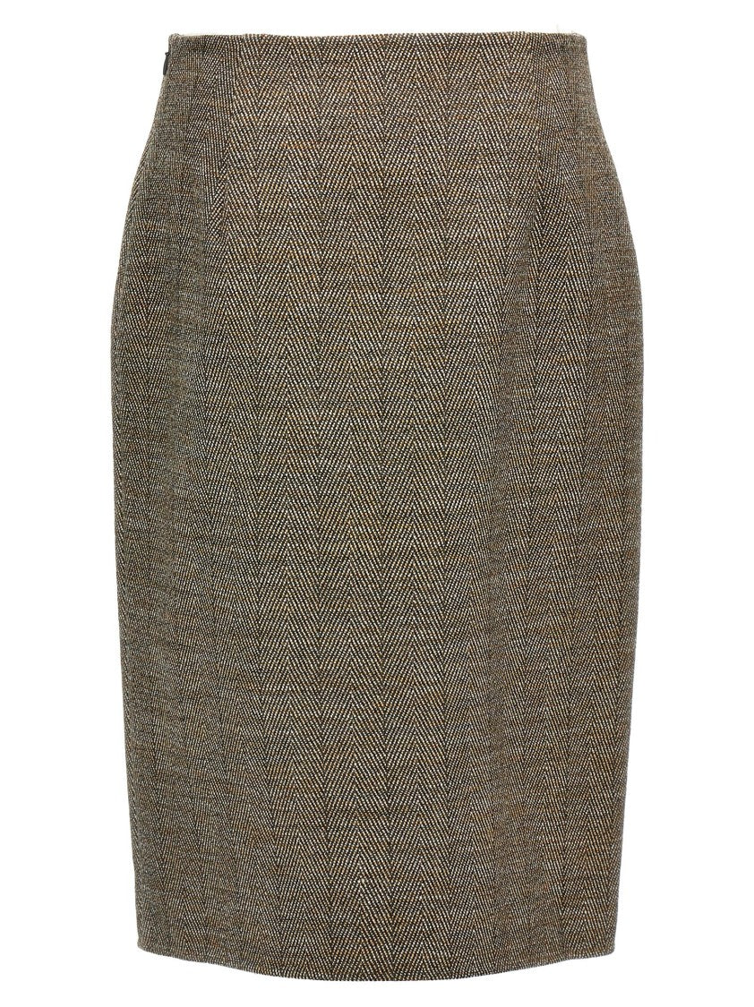 Stella Mccartney Geometric Split Tweed Skirt