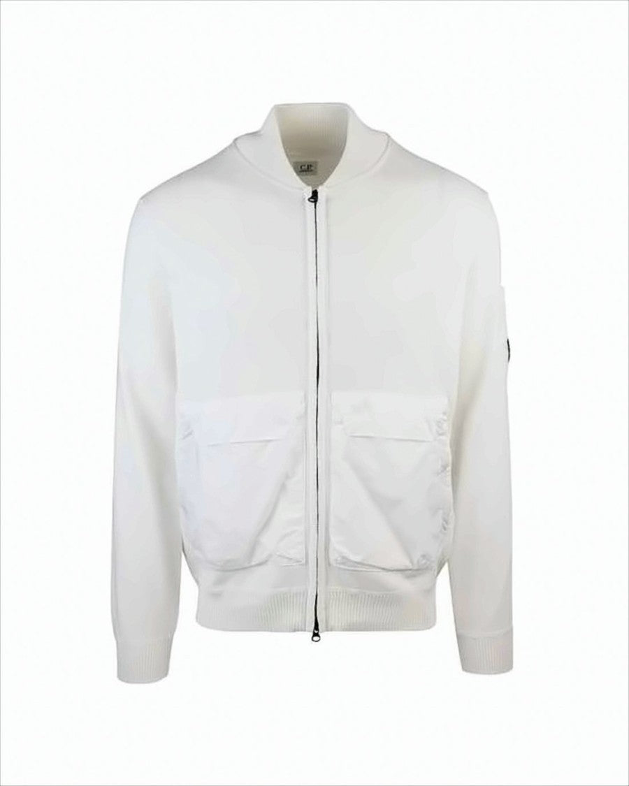 C.P. Company Minimalist Zip-Up Knit Jacket With Ribbed Details