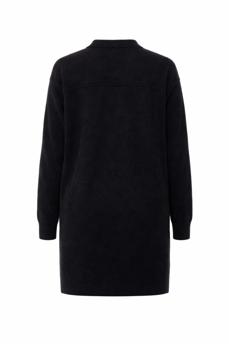 Ct Plage Long Black Cardigan With V-Neckline