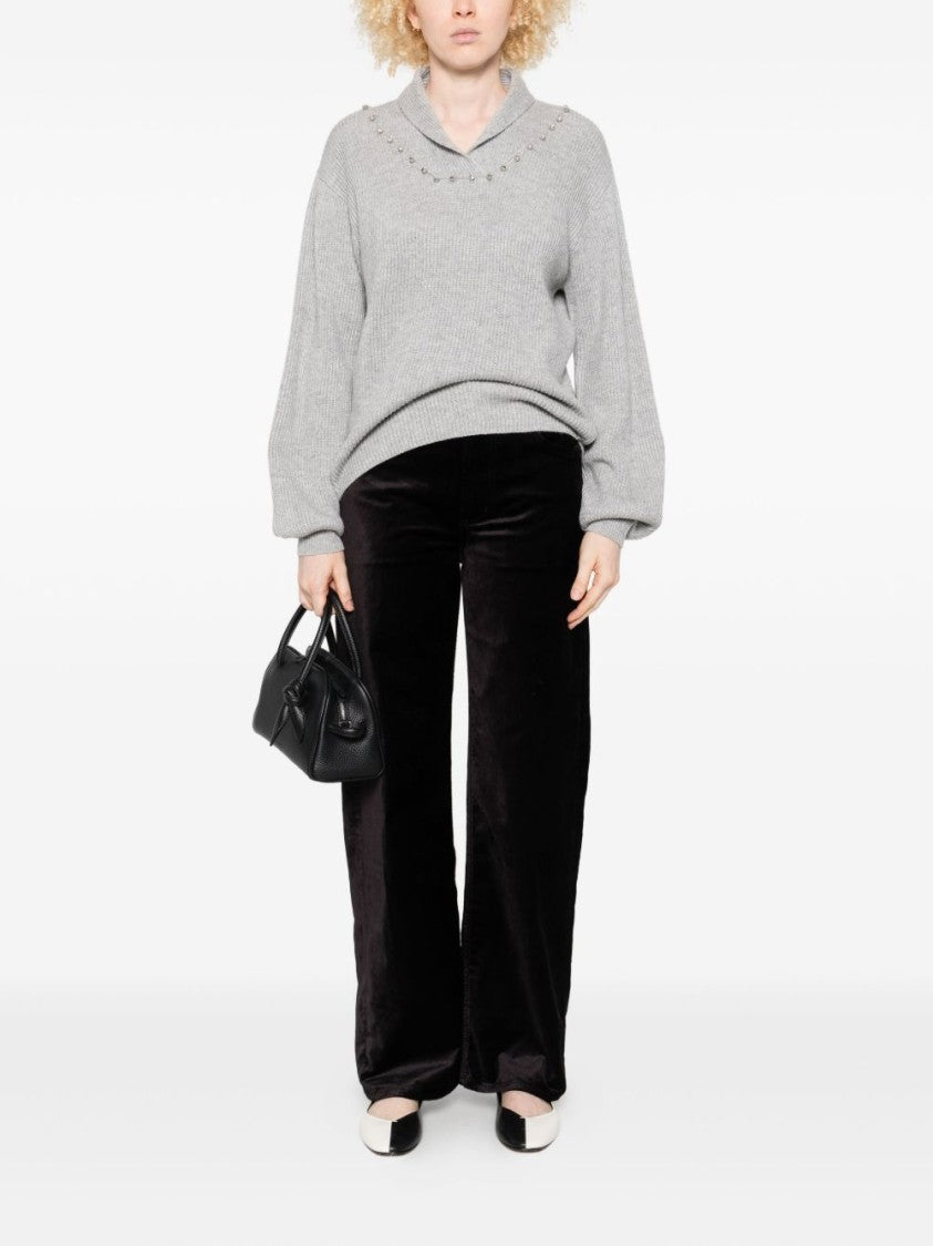 Twinset U&B Ribbed Knit Sweater With Shawl Collar