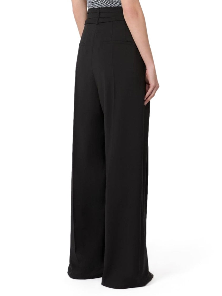 Max Mara Wide-Leg Trousers With Belt Detail And Pleated Front