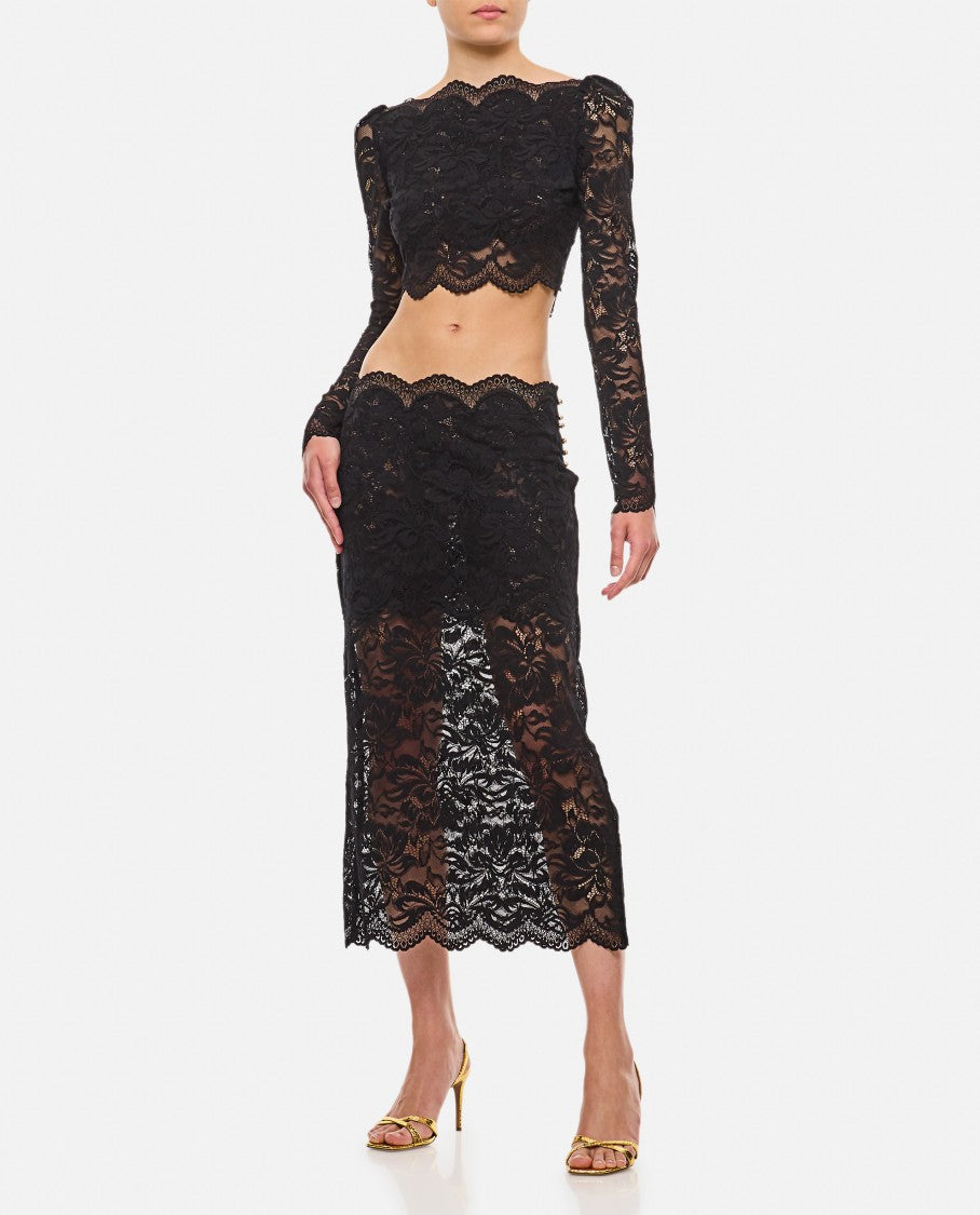 Rabanne Lace Long Sleeve Top