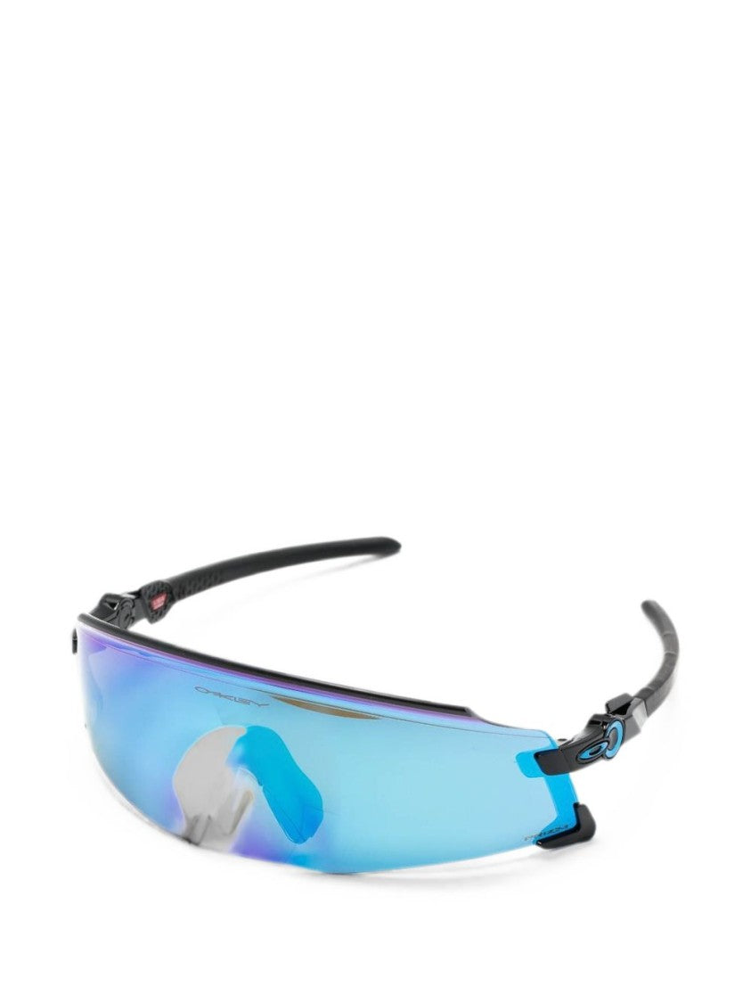 Oakley Black Polished Acetate Shield Sunglasses