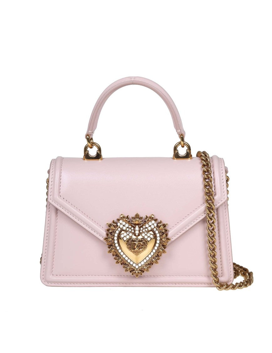 Dolce & Gabbana Small Devotion Handbag In Powder Leather