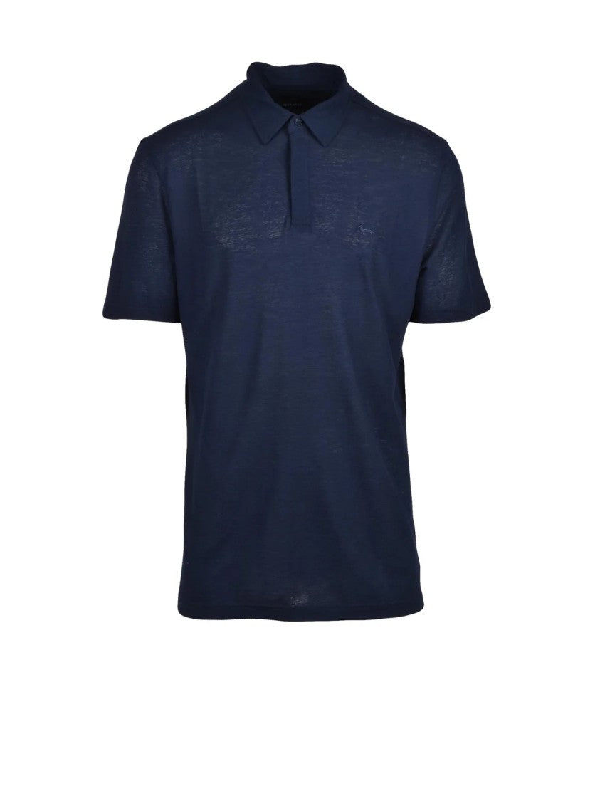 Harmont&Blaine Cotton Embroidered Logo Short-Sleeve Polo Shirt