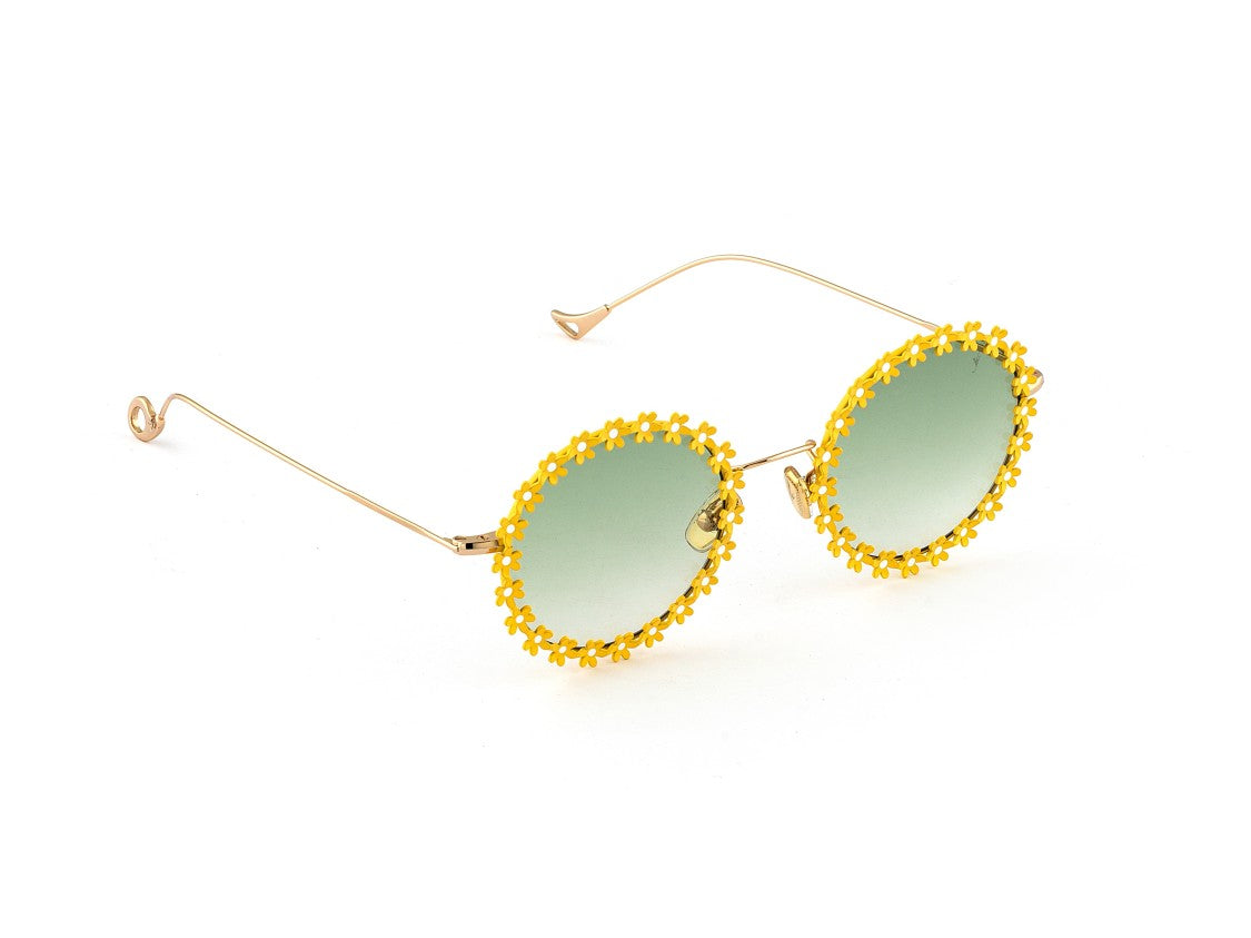 Eyepetizer Lulu Gradient Floral Round Sunglasses