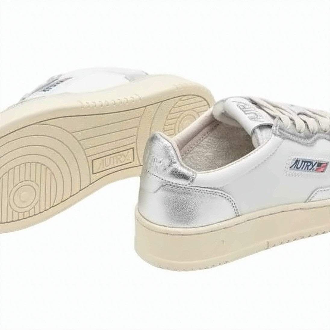 Autry Low-Top Leather Sneakers With Metallic Accents And Breathable Design